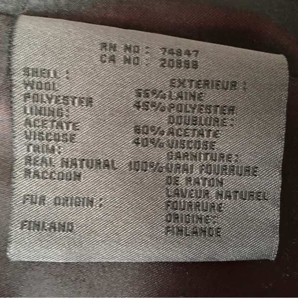 MARC New York black fur trim hooded wool coat zipper and snap closure pockets - Picture 4 of 16